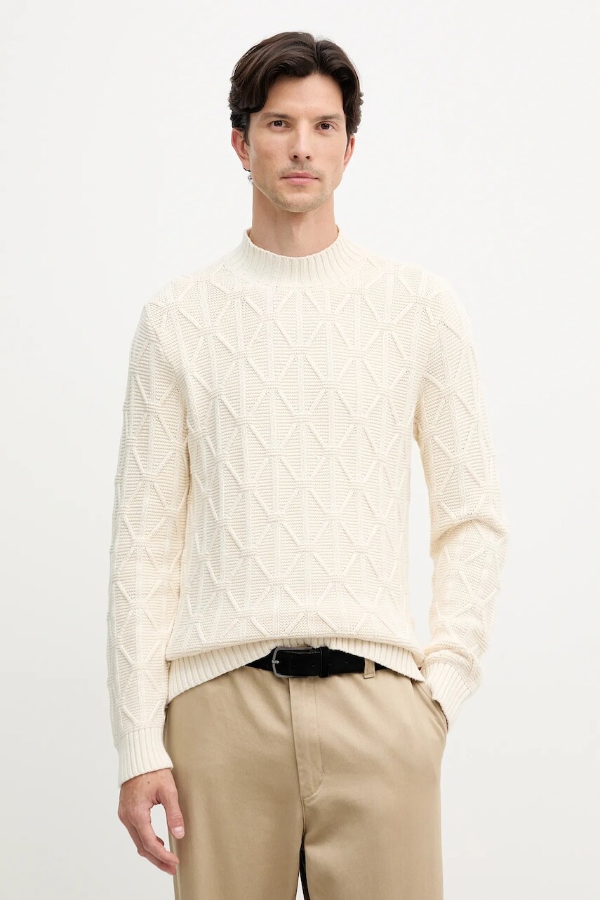 Bavlnený sveter Joop! béžová farba, 30047403