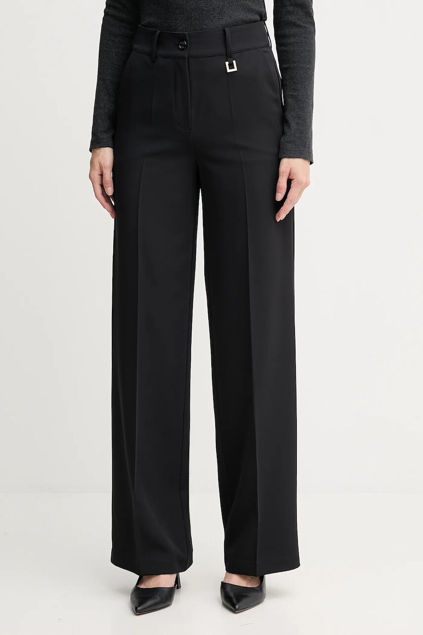 Nohavice Joop! čierna farba, rovný strih, vysoký pás, 30047985