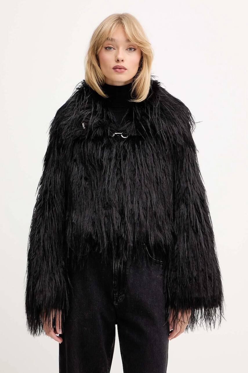 Kabát Pinko čierna farba, 106045 A2ZO