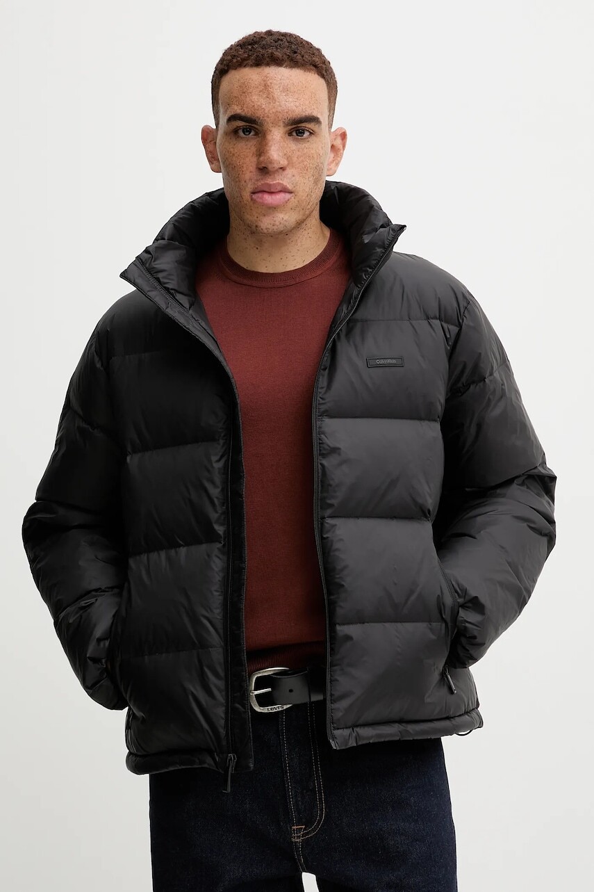 Páperová bunda Calvin Klein čierna farba, zimná, LV04LD529G