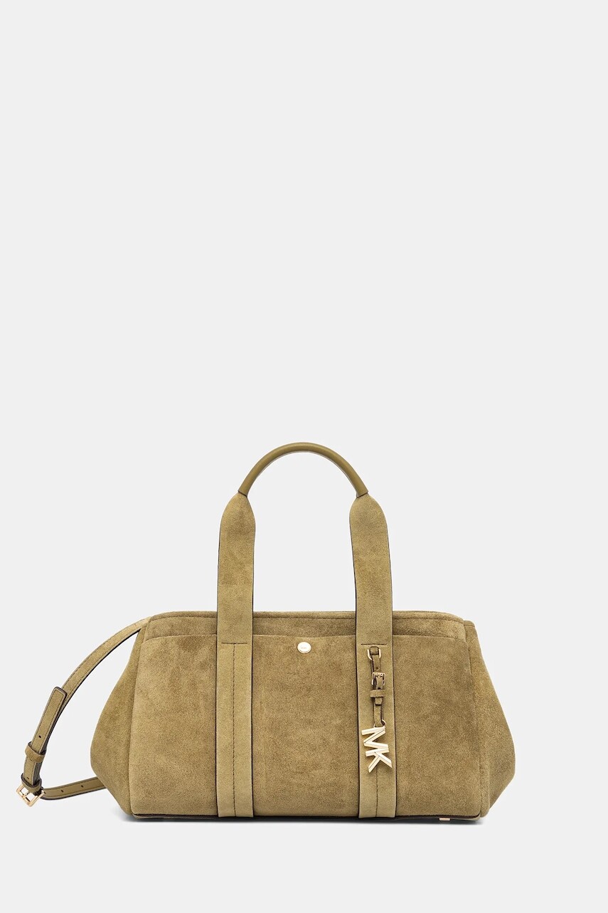 Semišová kabelka MICHAEL Michael Kors zelená farba, 30F5G1ZS1S