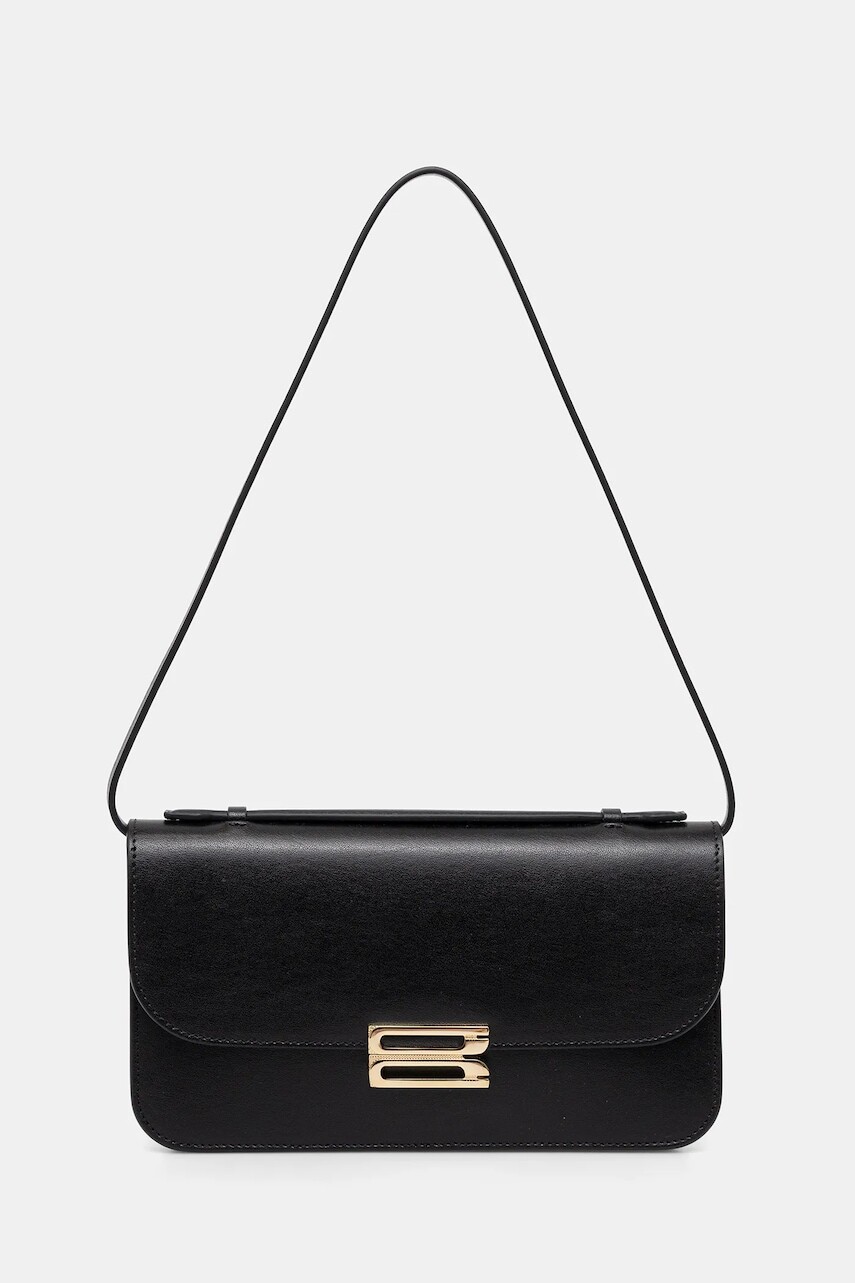 Kožená listová kabelka Victoria Beckham čierna farba, B425AAC006932A