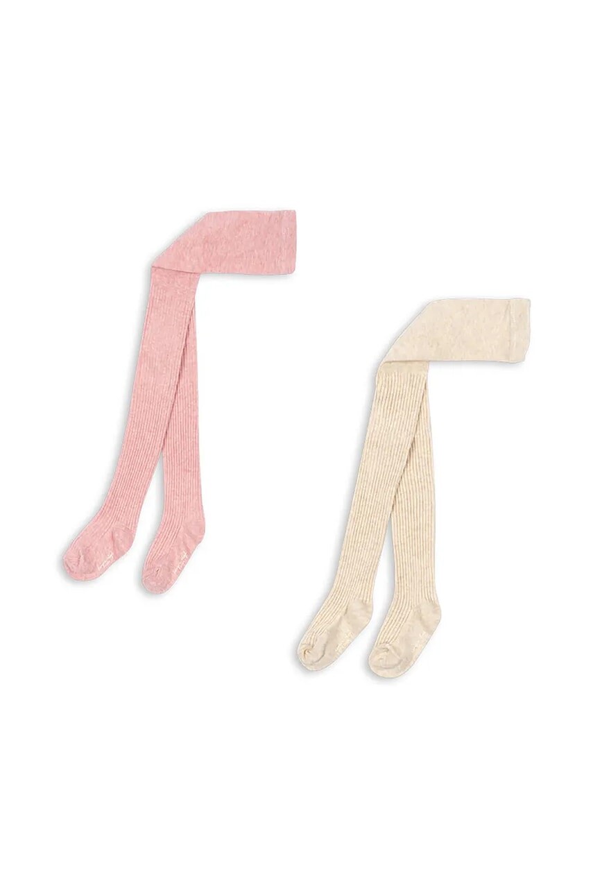 Detské pančuchy Konges Sløjd 2 PACK RIB TIGHTS 2-pak ružová farba, KS103648