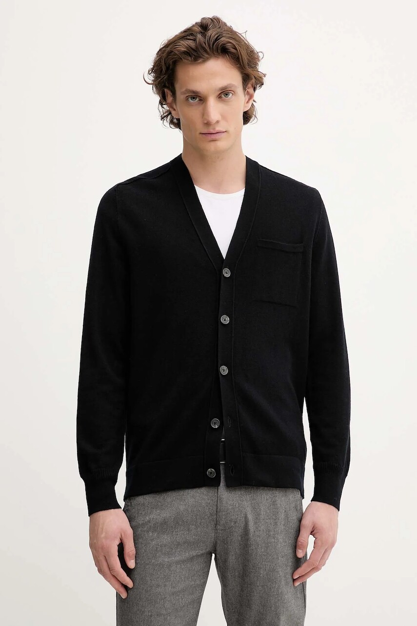 Vlnený kardigán Marc O'Polo čierna farba, 529506361042