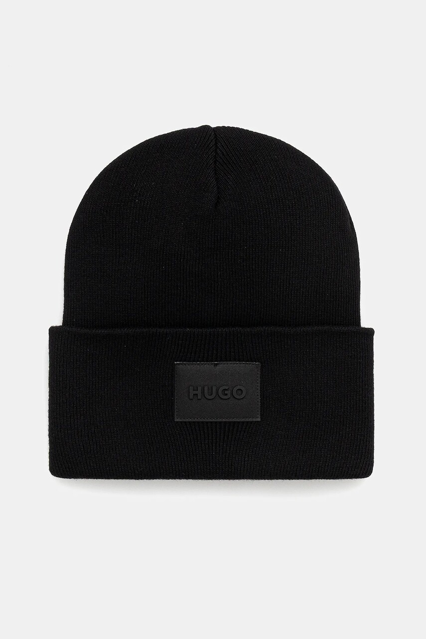 Bavlnená čiapka HUGO čierna farba, 50551508