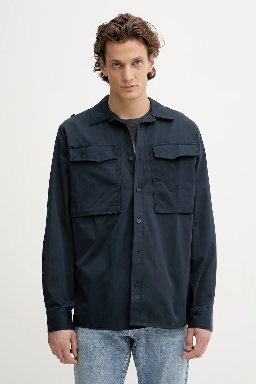 Bavlnená košeľa G-Star 0 tmavomodrá farba, regular, D26942.E077