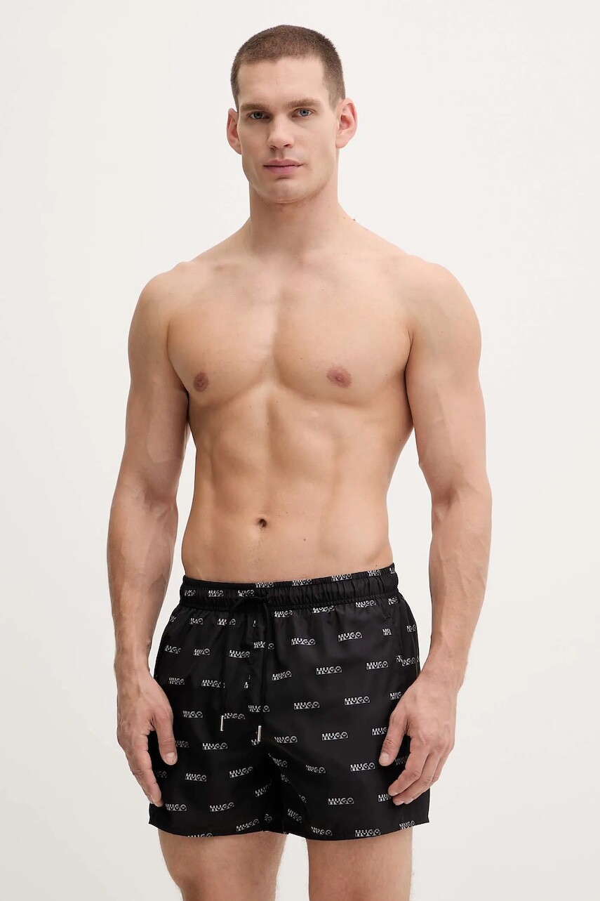 Plavkové šortky HUGO čierna farba, 50549882