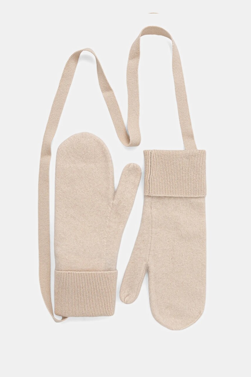 Vlnené rukavice Marella béžová farba, 2523566027200