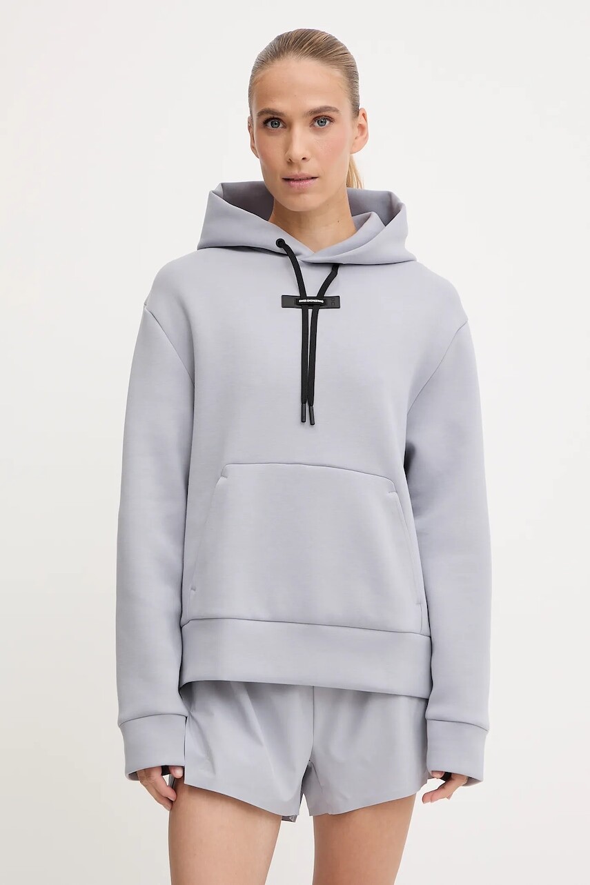 Mikina ON running Focus Tech fialová farba, s kapucňou, jednofarebná, 1WF30360174