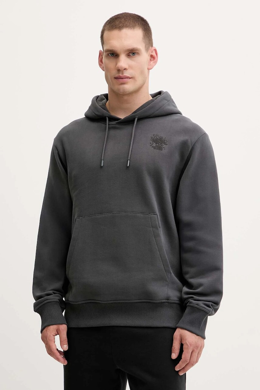 Bavlnená mikina The North Face Powder Days šedá farba, s kapucňou, NF0A8E4G0C51