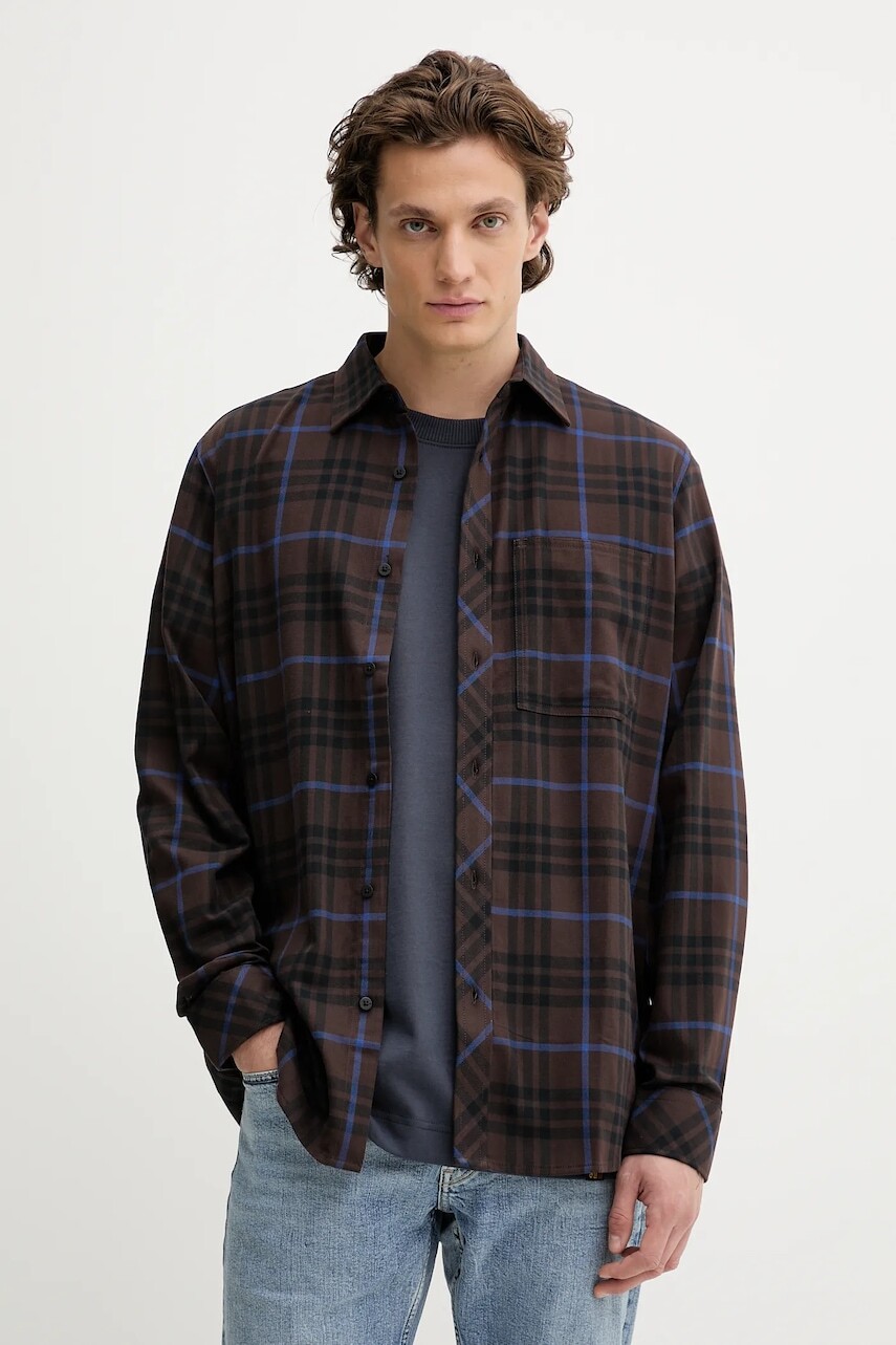 Bavlnená košeľa G-Star 0 hnedá farba, regular, s klasickým golierom, D28117.E072