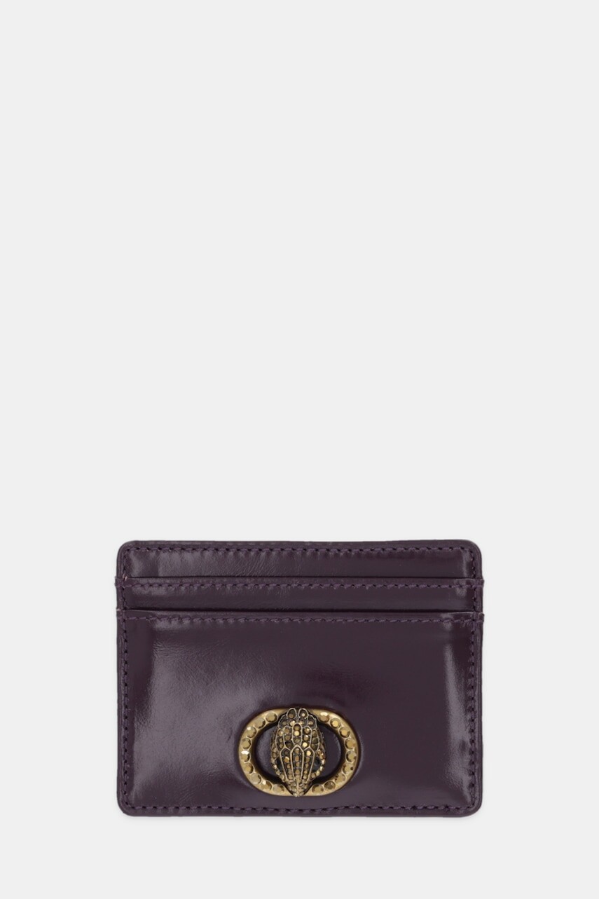 Kožené puzdro na karty Kurt Geiger London CHELSEA fialová farba, 4019790319