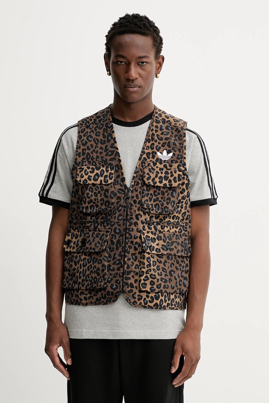 Vesta adidas Originals Graphic Reg Vst hnedá farba, prechodná, JV7557