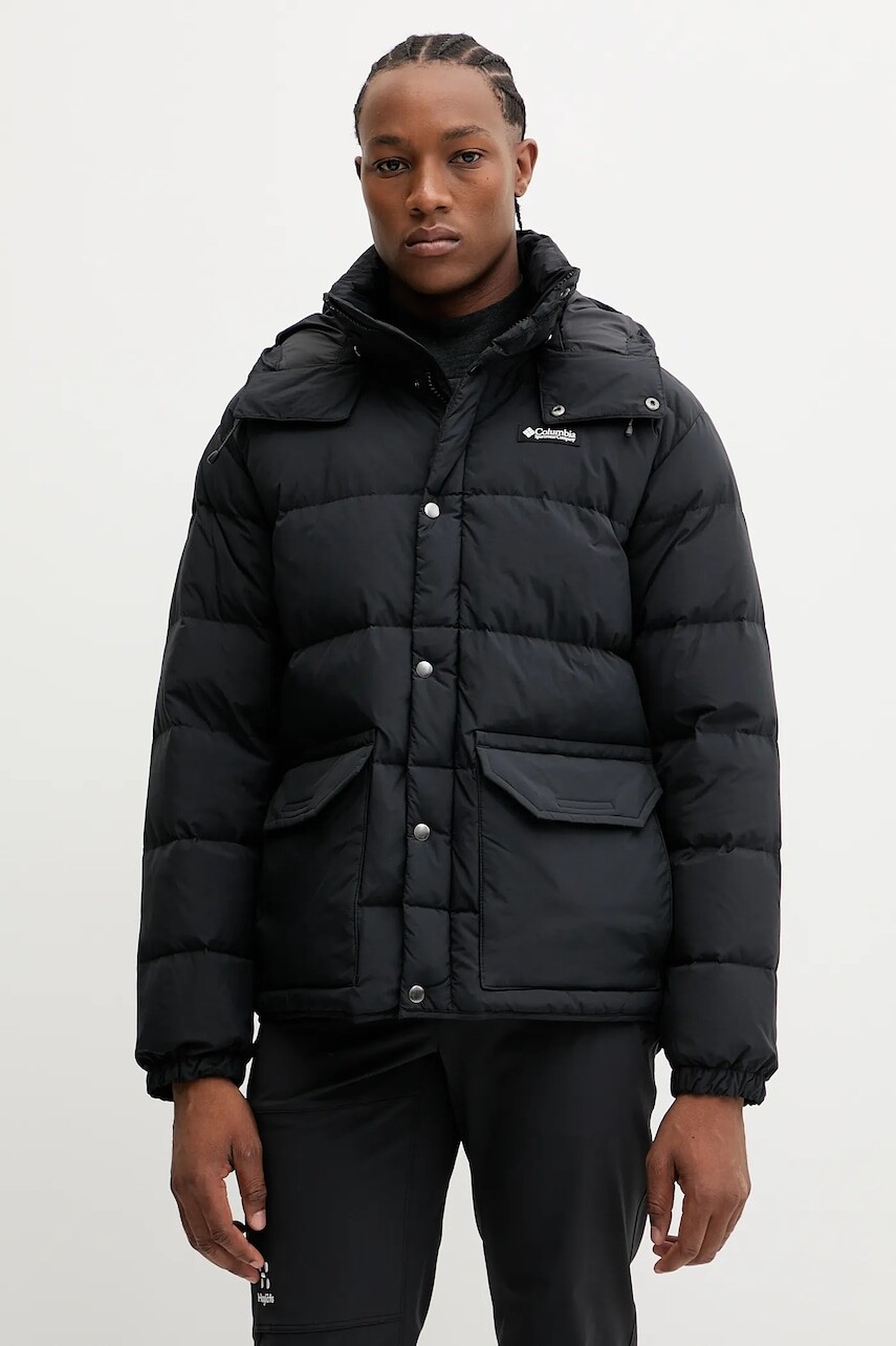 Páperová bunda Columbia Wallowa Down HDD čierna farba, zimná, 2136671