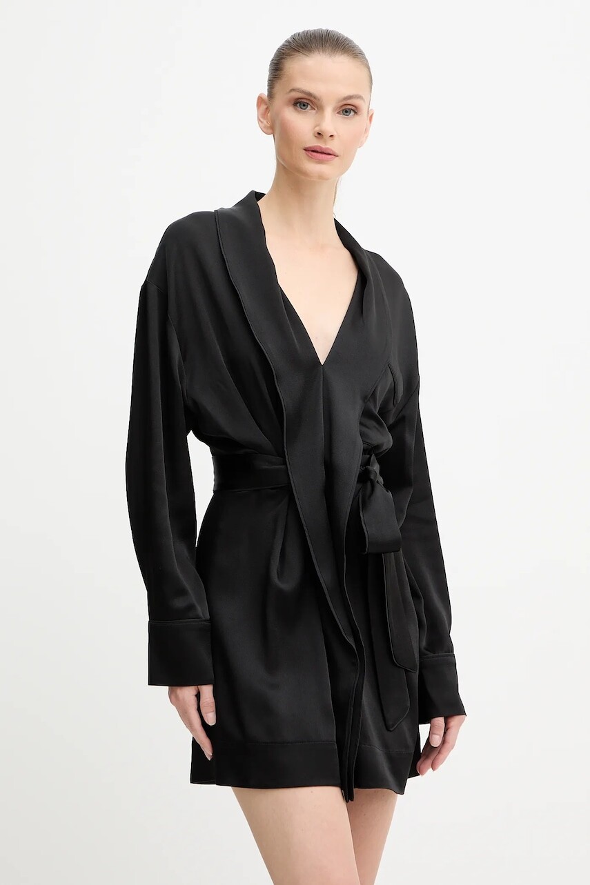 Šaty Victoria Beckham čierna farba, mini, rovný strih, 1425WDR007032A