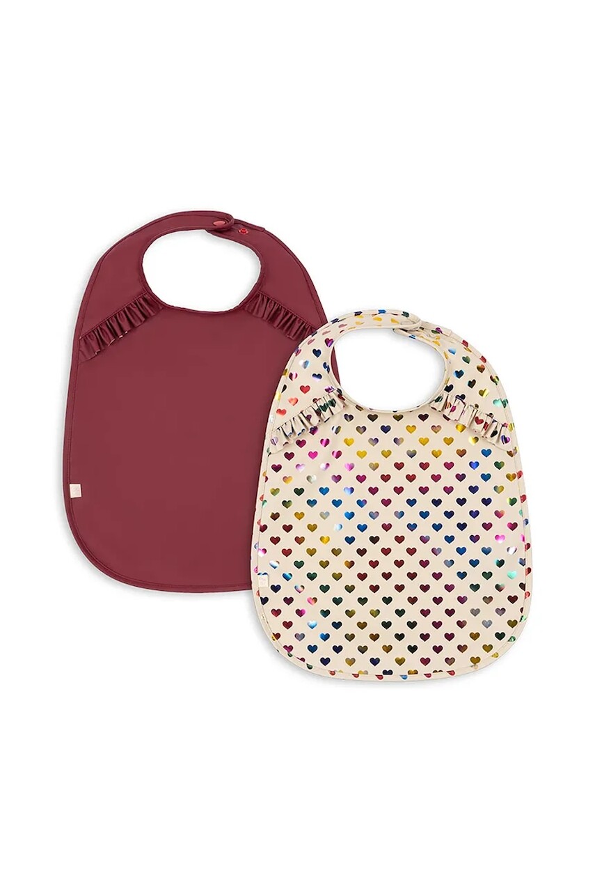 Detský podbradník Konges Sløjd 2 PACK GLITTER DINNER BIB WITH FRILL 2-pak KS103639