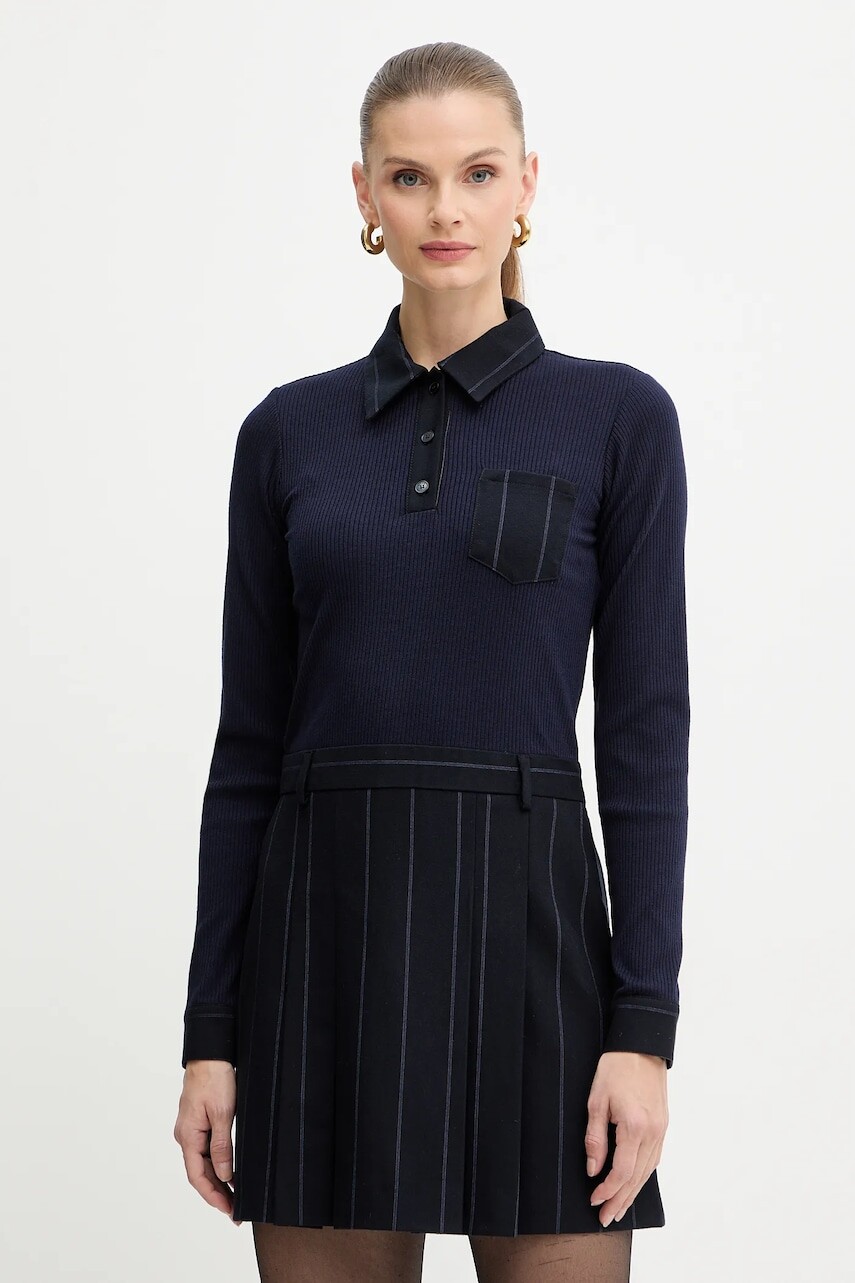 Šaty MAX&Co. tmavomodrá farba, mini, rovný strih, 2526226053200