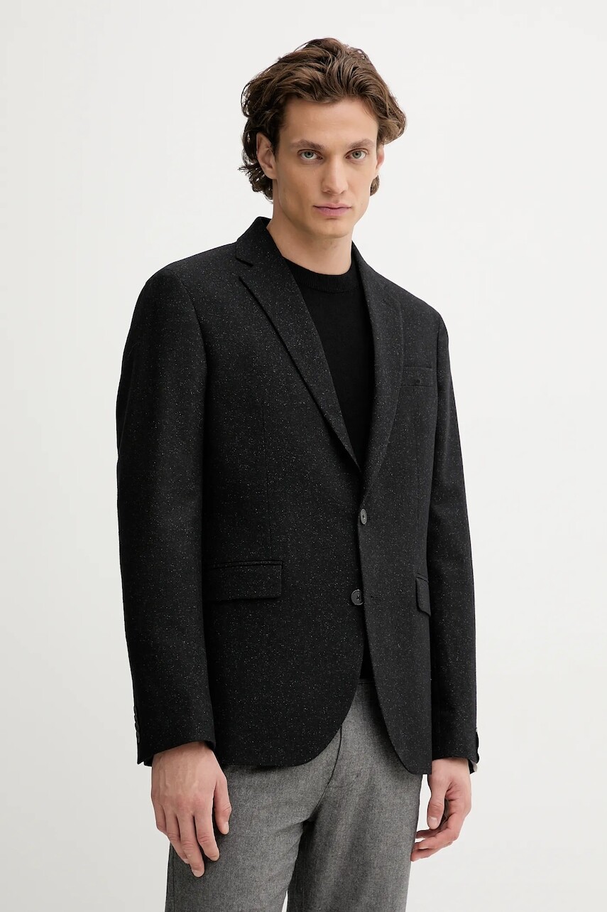 Bunda s prímesou vlny Marc O'Polo čierna farba, 529017080094