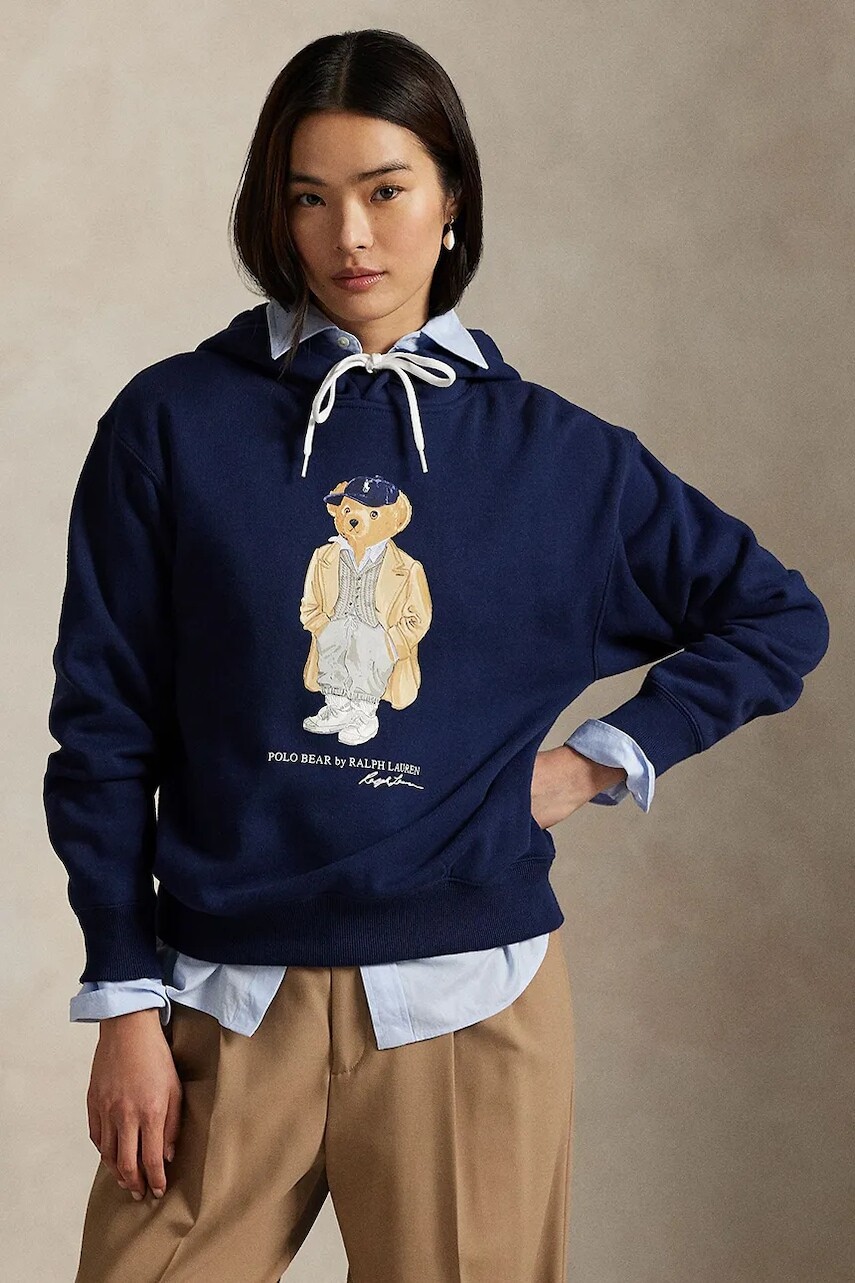 Mikina Polo Ralph Lauren tmavomodrá farba, jednofarebná, 211971757