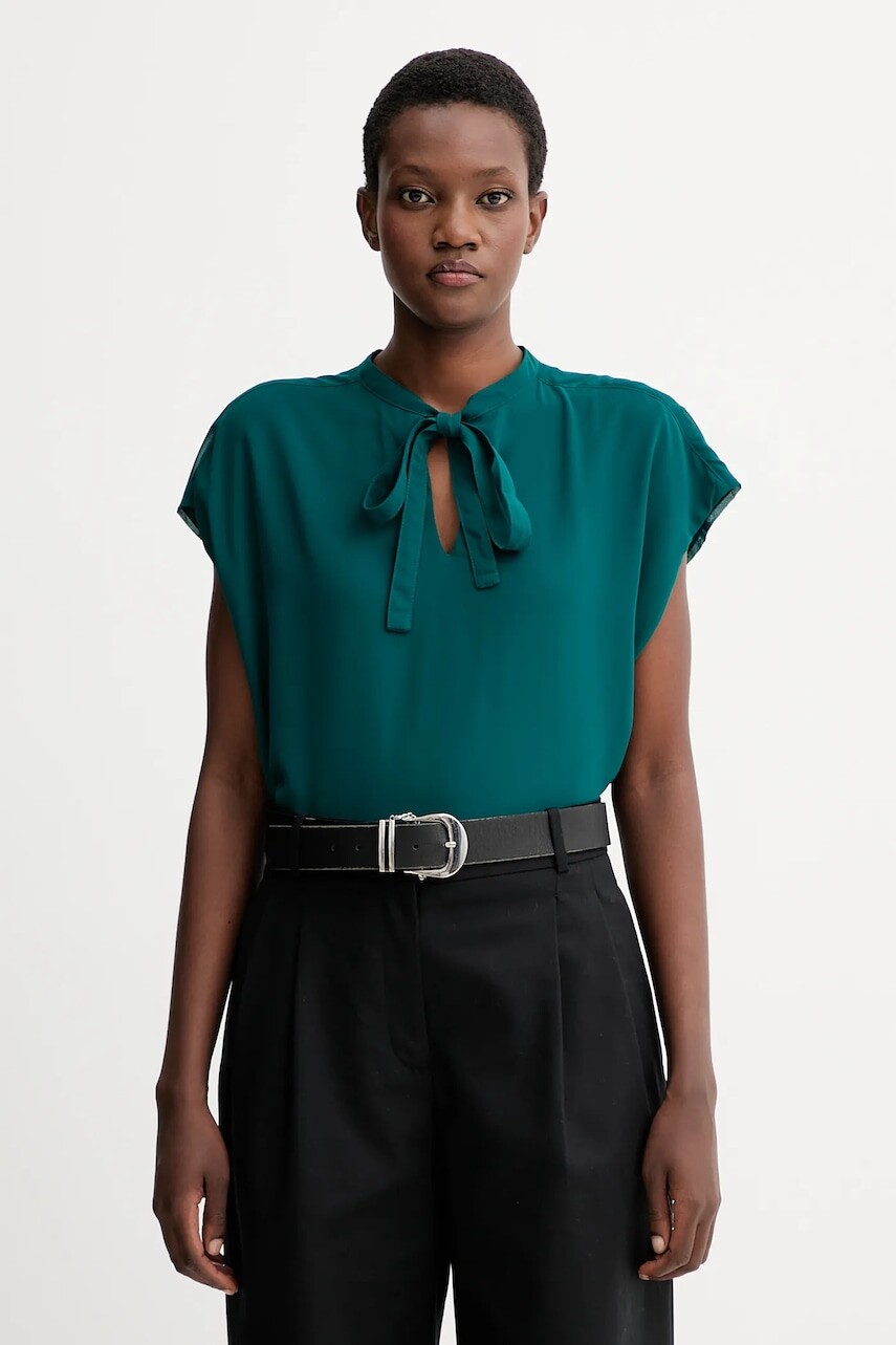 Blúzka Calvin Klein zelená farba, jednofarebná, LV044D134G