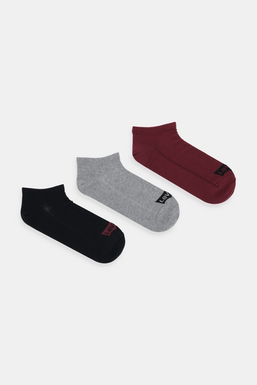 Ponožky Levi's 3-pak bordová farba, 37157-1266
