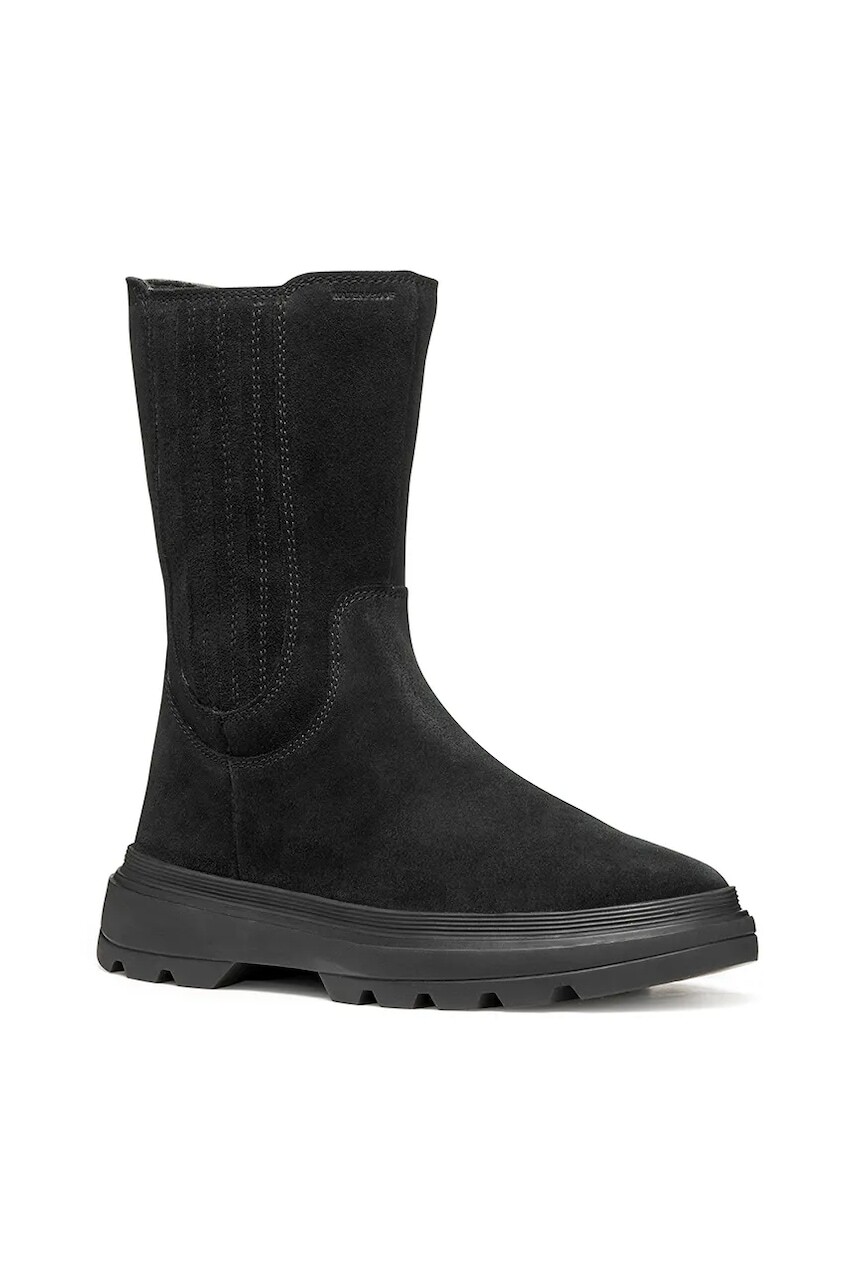 Detské semišové topánky Geox KIDDARTAH čierna farba, J56NDB.00022