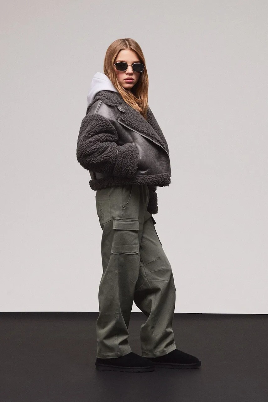 Detská bunda Patrizia Pepe E067 šedá farba, 7O0043