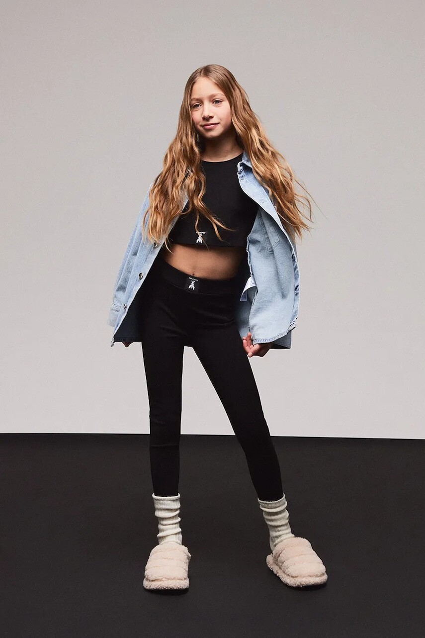 Detské legíny Patrizia Pepe J330 čierna farba, jednofarebné, 7P0403