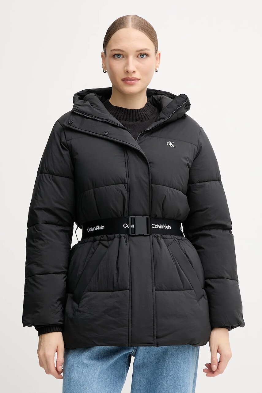 Bunda Calvin Klein Jeans čierna farba, zimná, LV047D507G