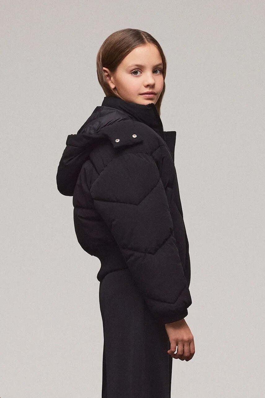 Detská bunda Patrizia Pepe A628 čierna farba, 7O0045