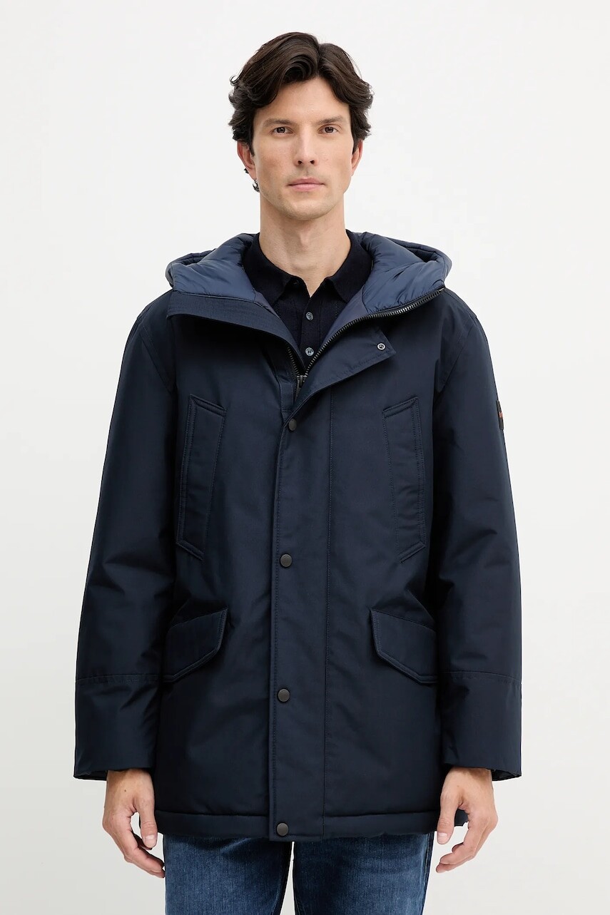 Bunda BOSS Orange tmavomodrá farba, zimná, 50547078