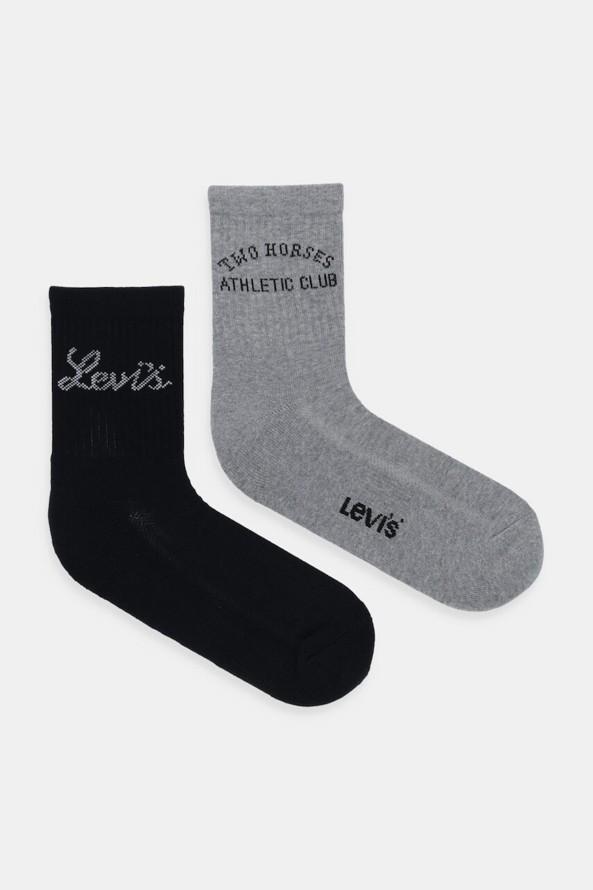 Ponožky Levi's 2-pak šedá farba, 37157-1297