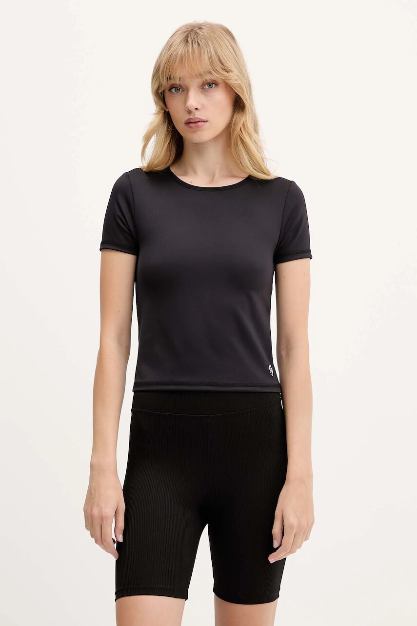 Tričko Guess Jeans dámske, čierna farba, W5BP56 K1092