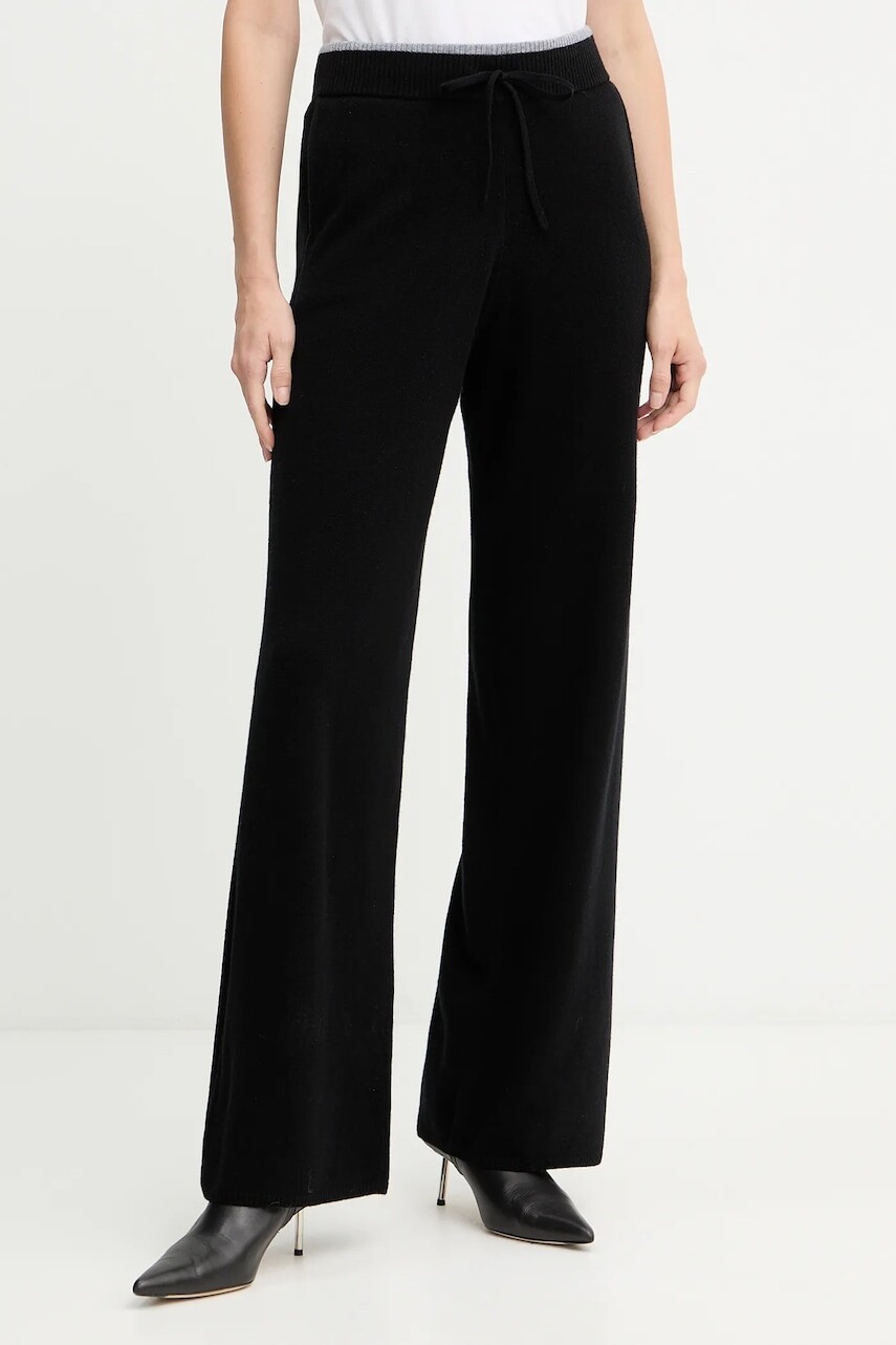 Tepláky s prímesou vlny Pinko čierna farba, jednofarebné, 105490 A2Q9