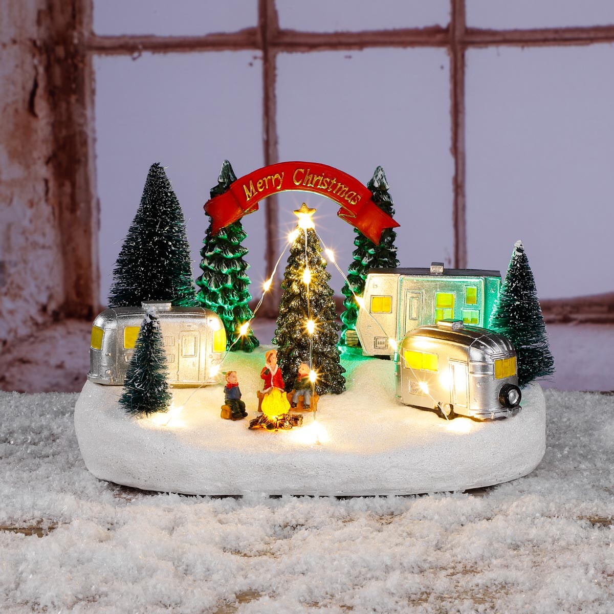 Osvětlená vánoční vesnička