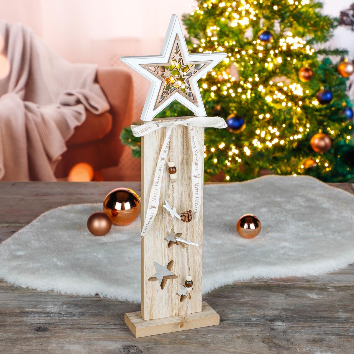 Dekorační sloup s vánoční hvězdou