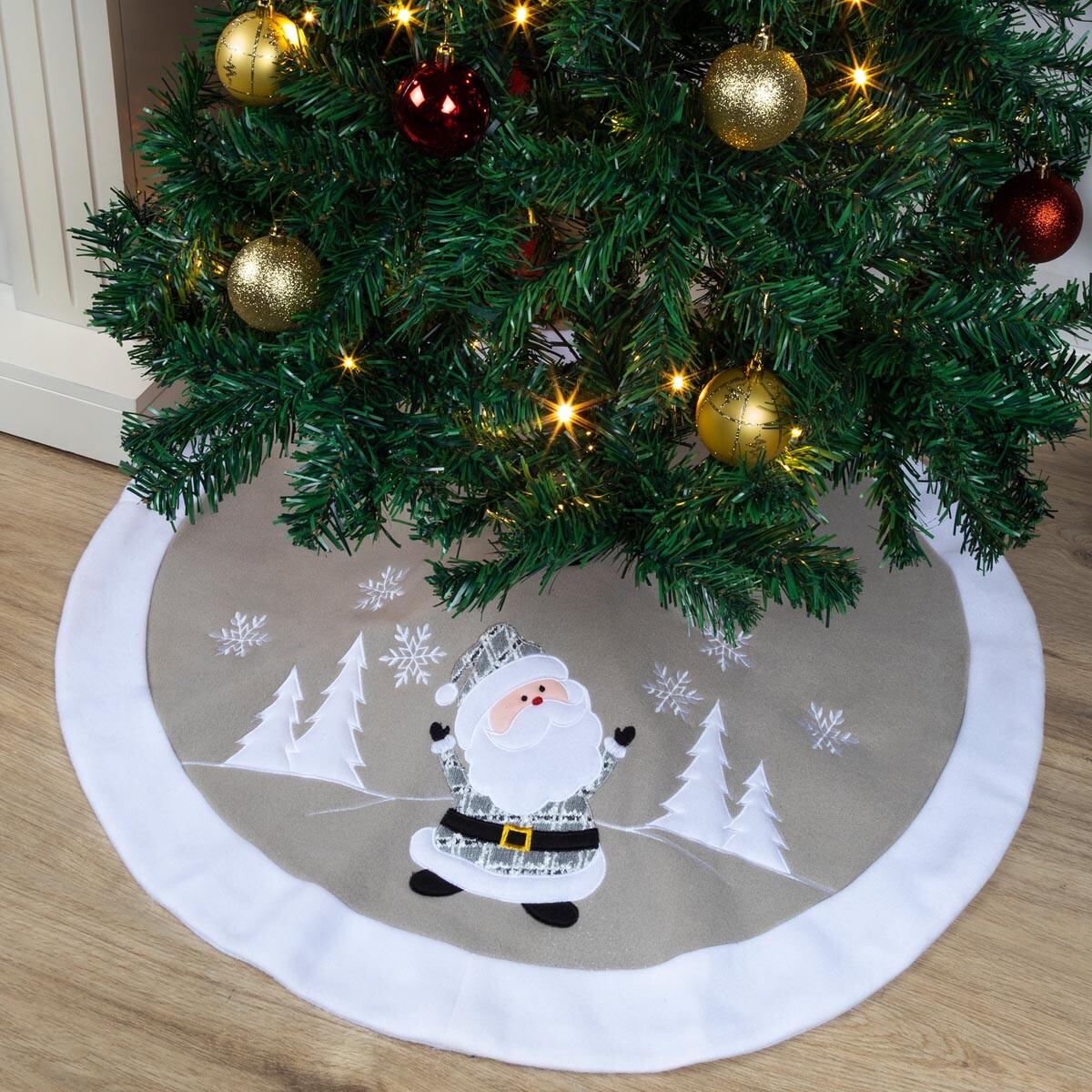 Podložka pod vánoční stromeček Zimní muž, Ø 90 cm
