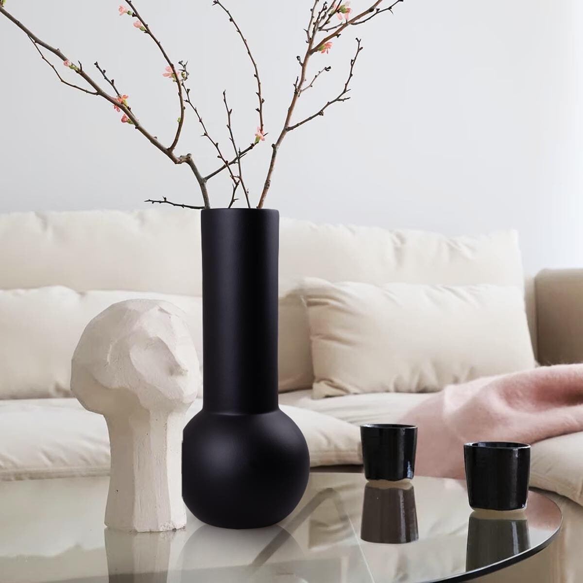 Keramická váza Tradium, matná černá, velká