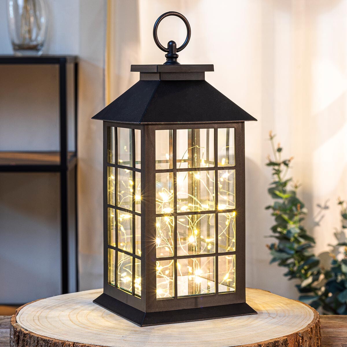 LED Lucerna s měděným světelným řetězem