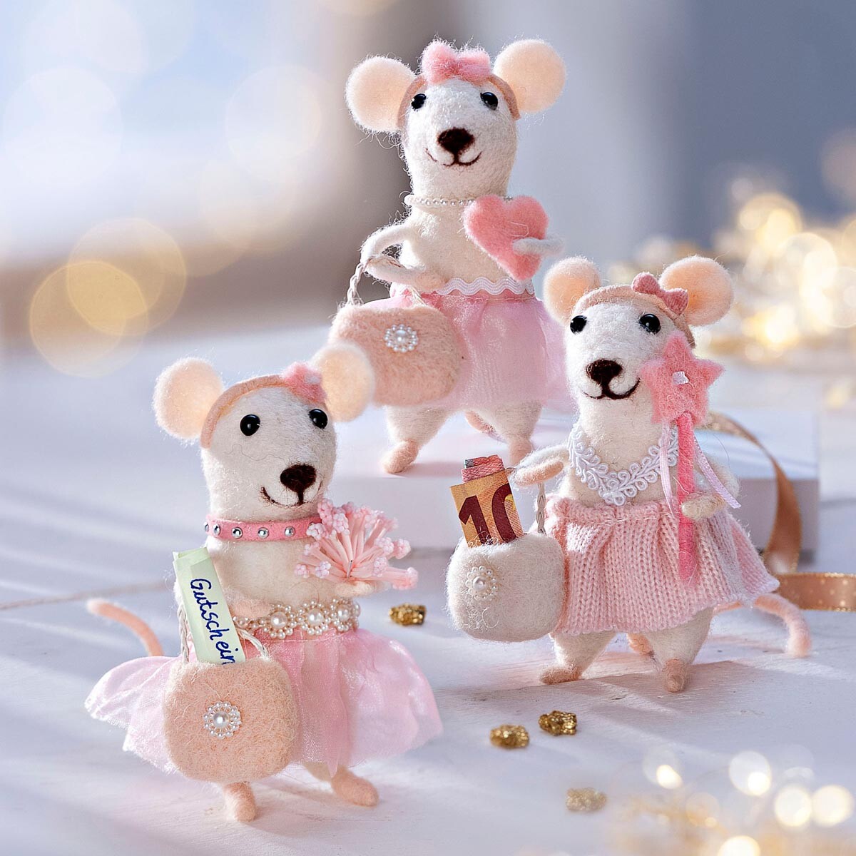 Dárkové figurky myšek, sada 3 ks