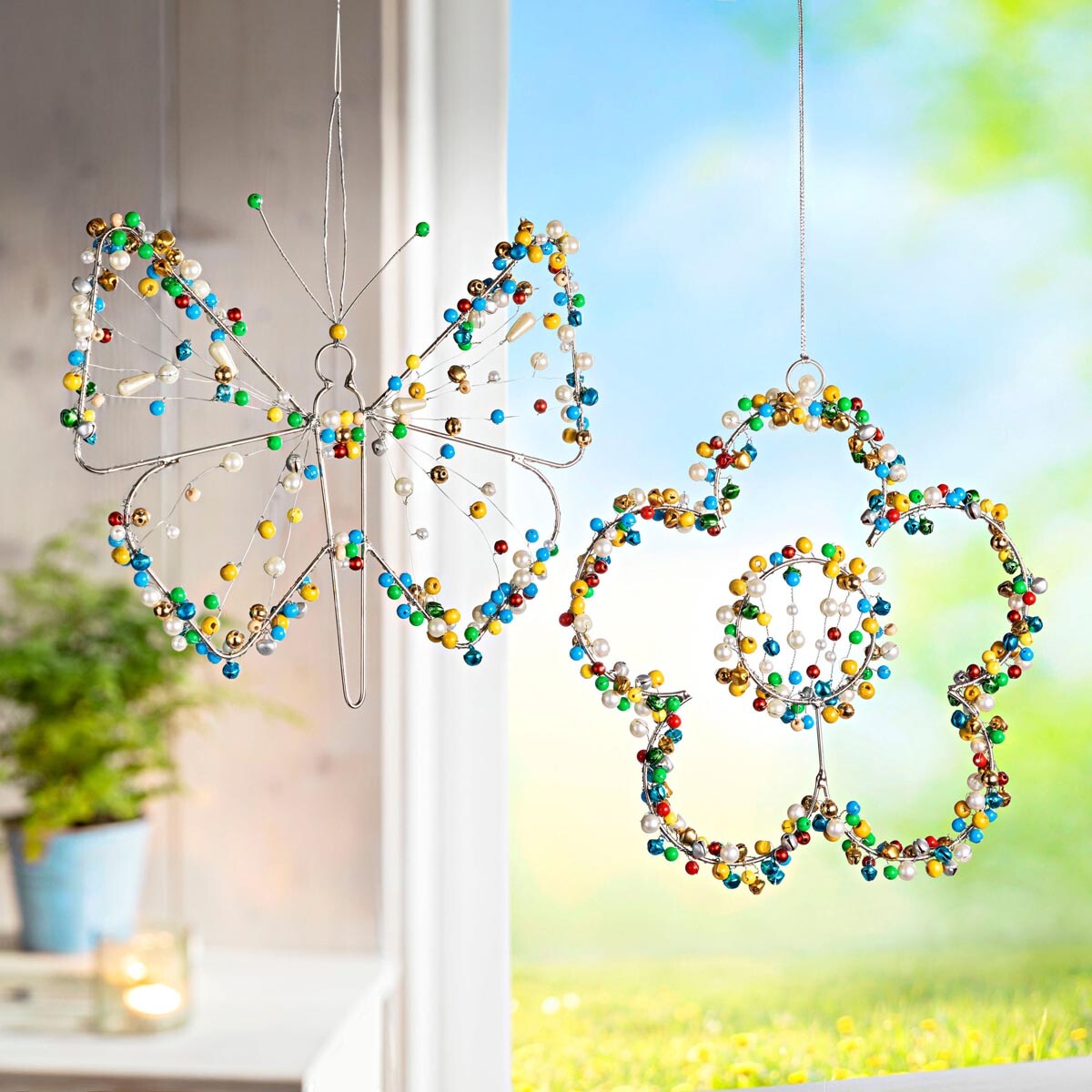 Závěsná dekorace Jarní korálky, sada 2 ks