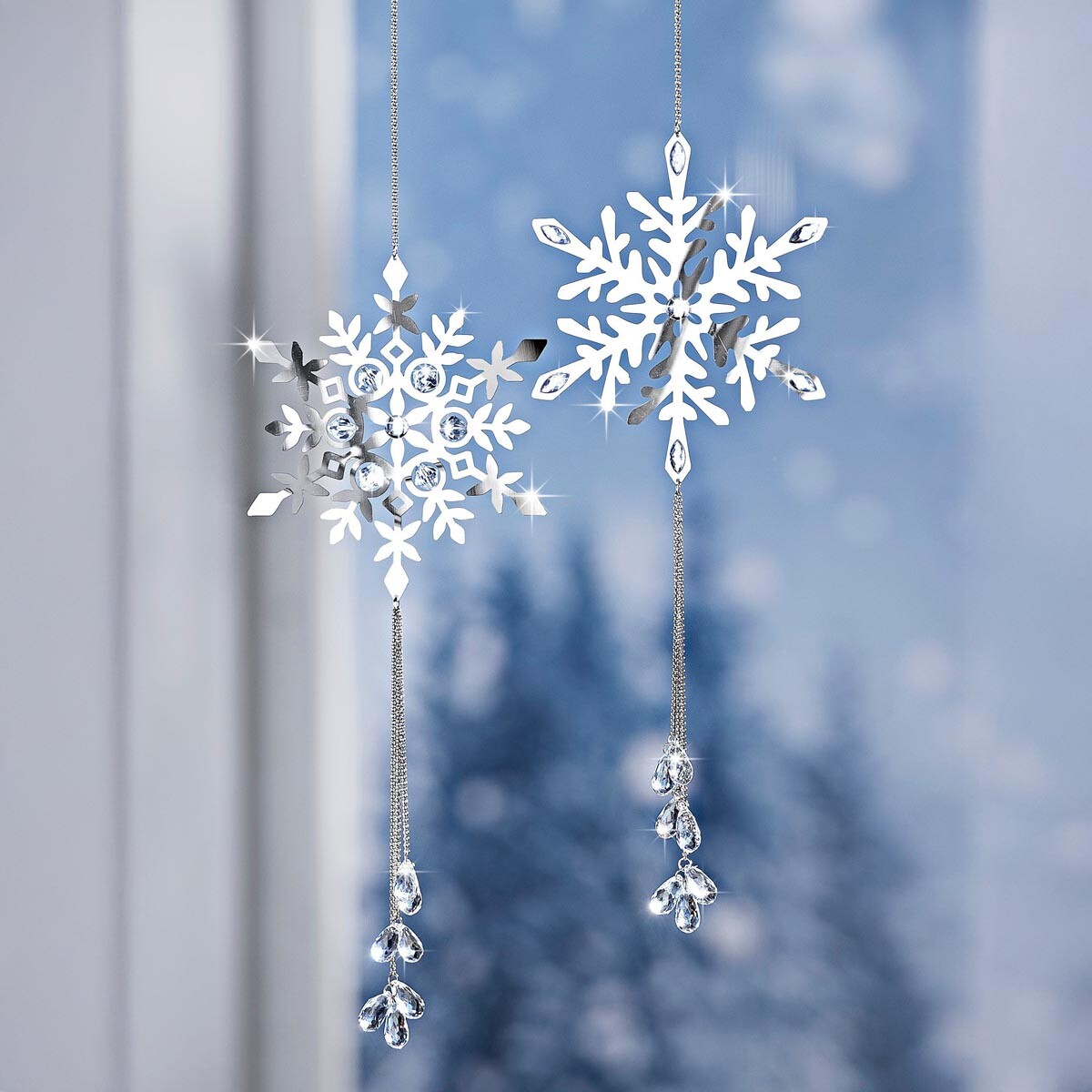 Závěsná dekorace Sněhová vločka, 2 ks