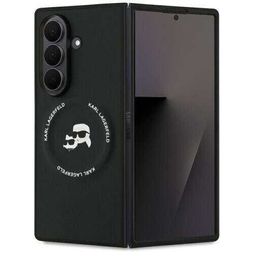 Karl Lagerfeld PU Karl and Choupette Heads Magnetic Zadní Kryt pro Samsung Galaxy Z Fold 7 Black
