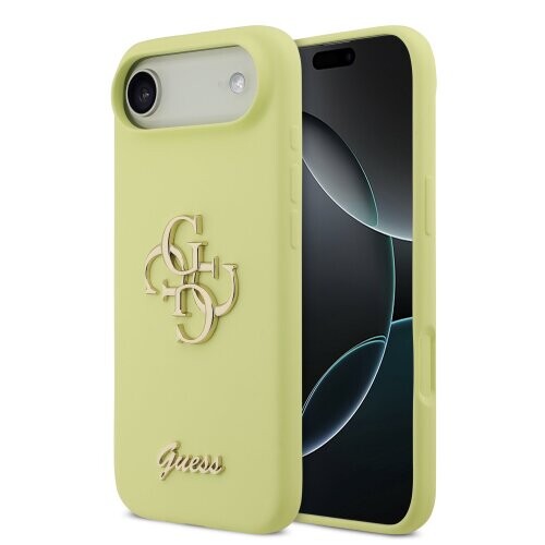 Guess Liquid Silicone 4G Metal Logo Zadní Kryt pro iPhone 17 Air Yellow
