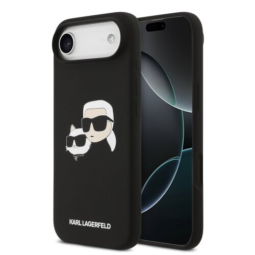 Karl Lagerfeld Liquid Silicone Double Heads MagSafe Zadní Kryt pro iPhone 17 Air Black