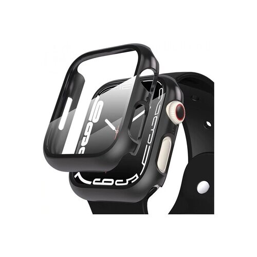 Puzdro Tech-Protect s ochranným sklom Apple Watch 7/8/9 45mm - čierne (poruš. balenie)