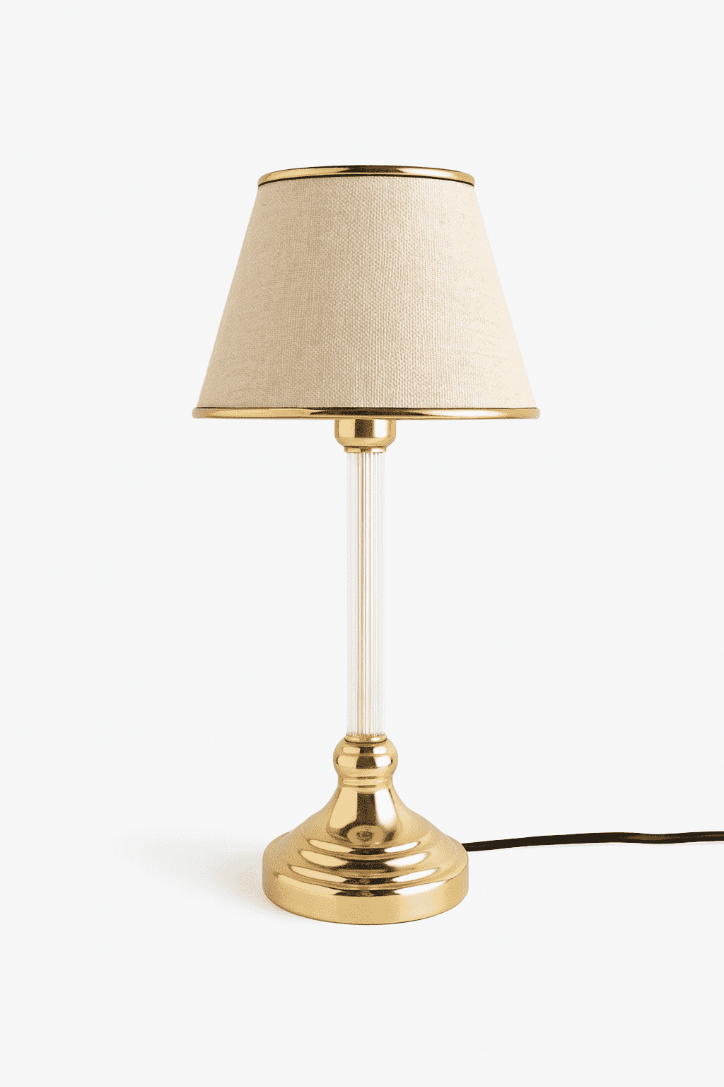 Stolní lampa Deni béžová/zlatá