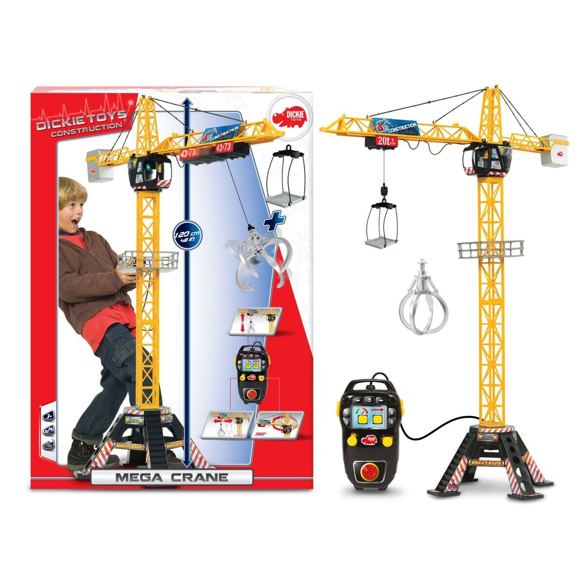 Dickie Žeriav Mega Crane 120cm, na kábel