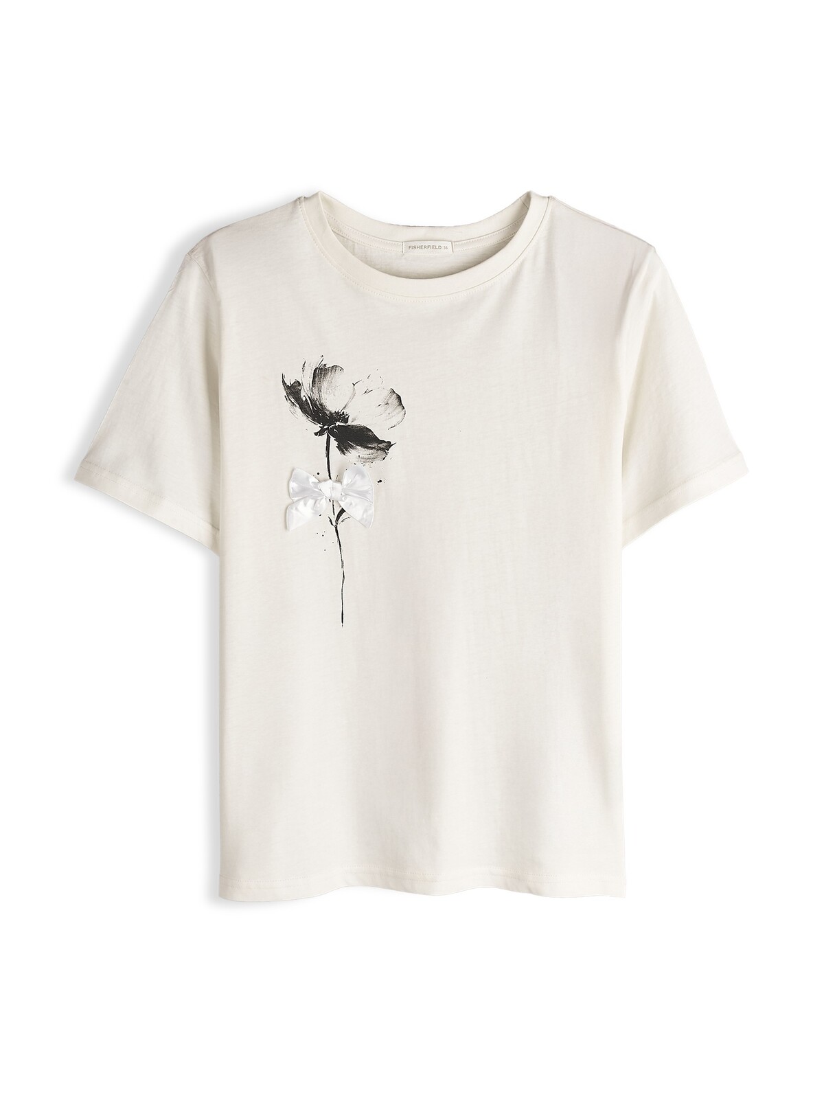 GATE Bavlnené tričko s ozdobnou mašľou