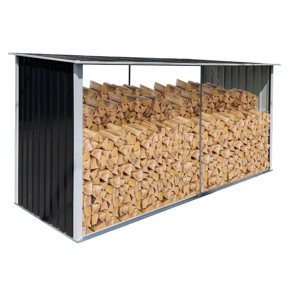 KONDELA Daryl Typ 4 prístrešok na drevo antracit / biela